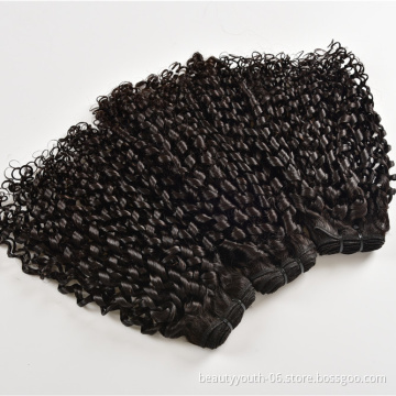 Pixie Curly Virgin Human Hair Bundles with Closure 10A Grade Weave Hair Extensions Double Weft Brazilian Unprocessed Remy Hair